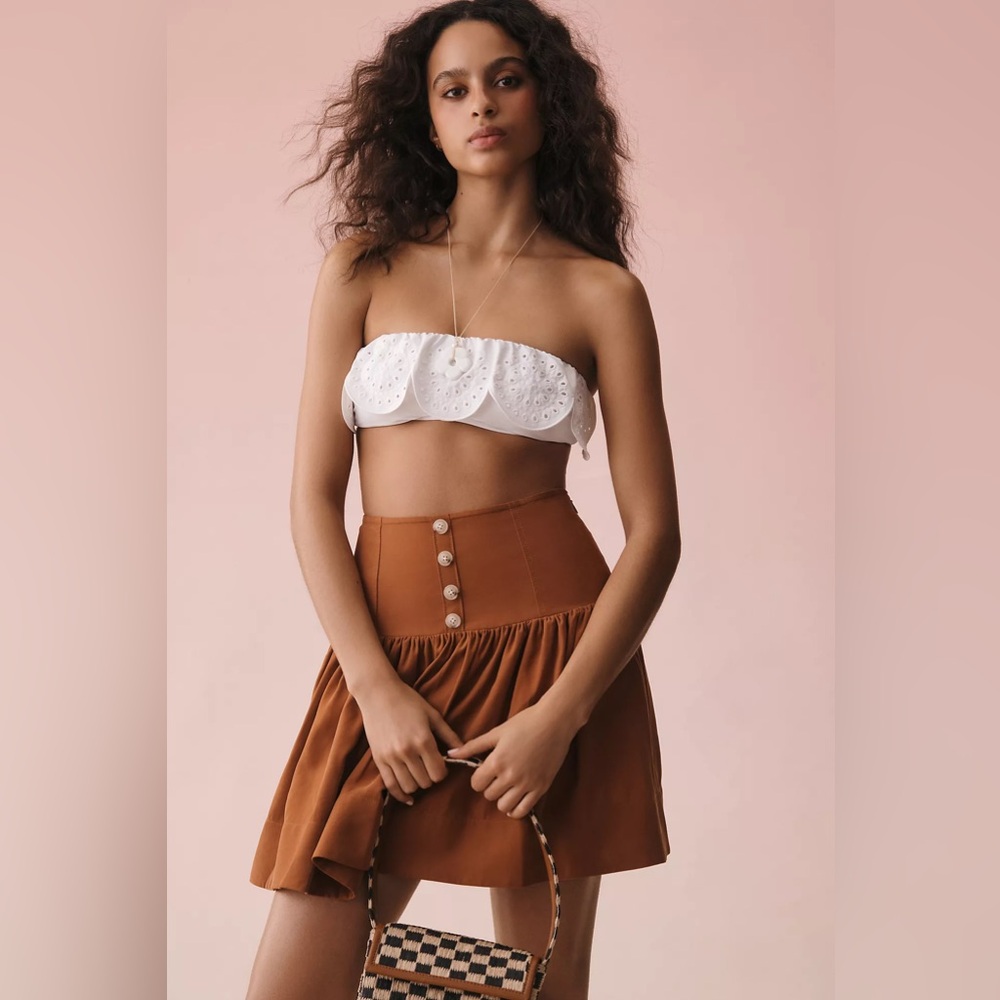 Anthropologie Maeve Drop-Waist Mini Skirt
